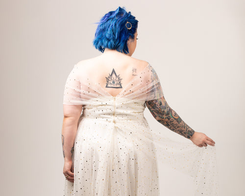 Wedding gown with tattoos