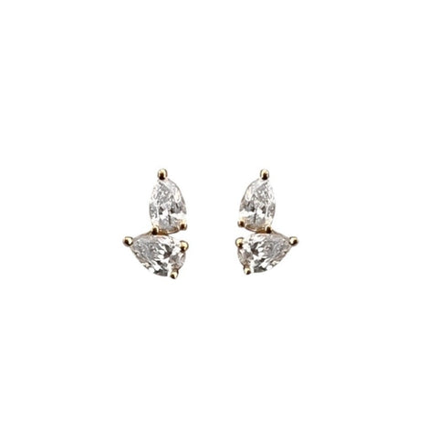 Triple Diamond Bar Stud Earrings – Charde