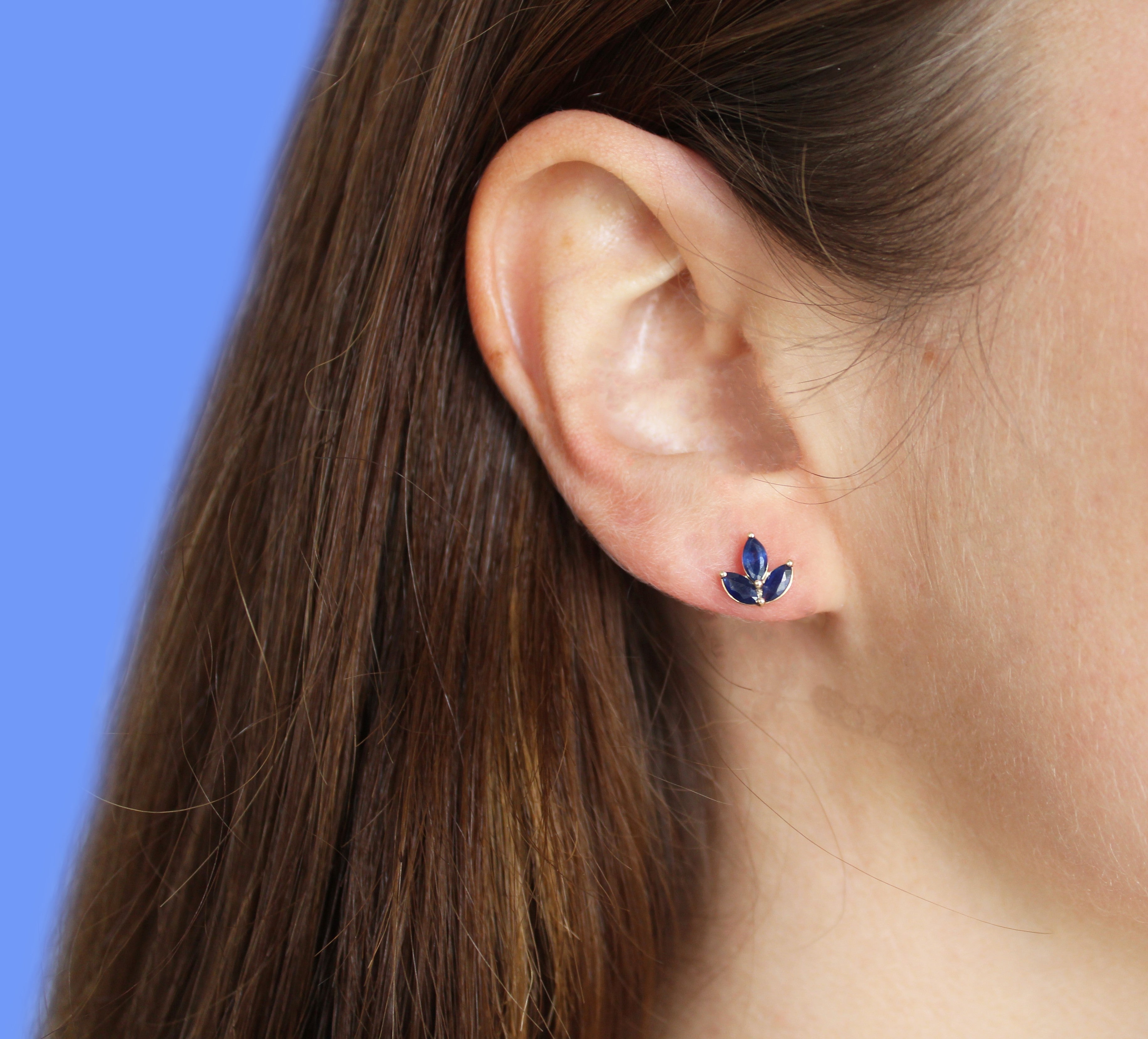 Sapphire Cluster Earrings