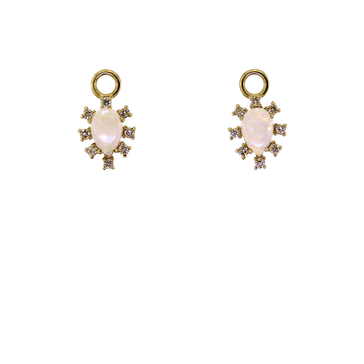 Opal and Diamond Earring Charms