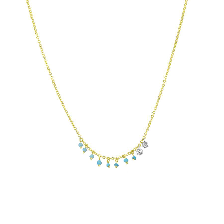 Dainty Turquoise and Bezel Necklace
