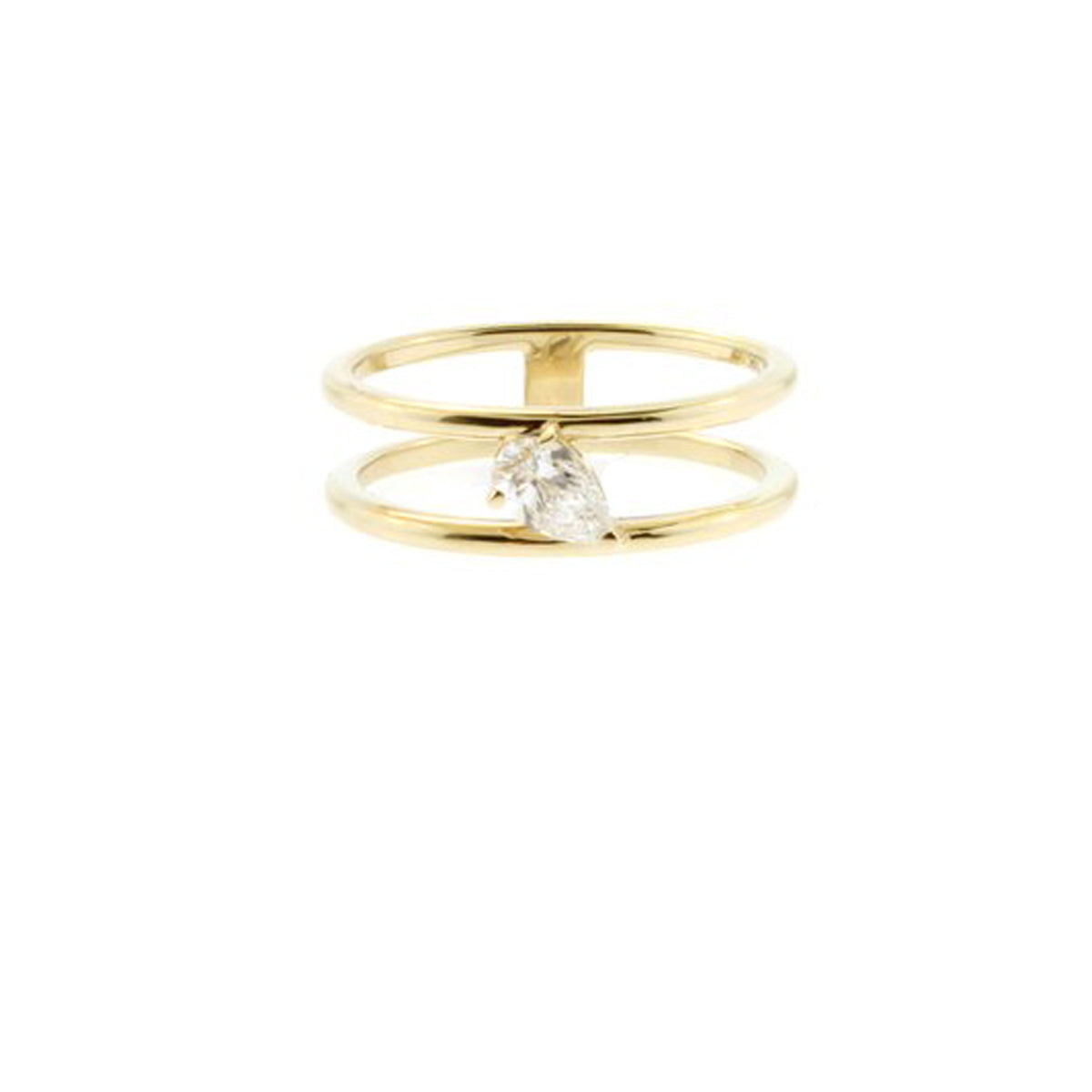 Double Band Pear Diamond Ring