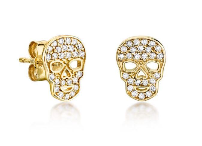 diamond skull earrings