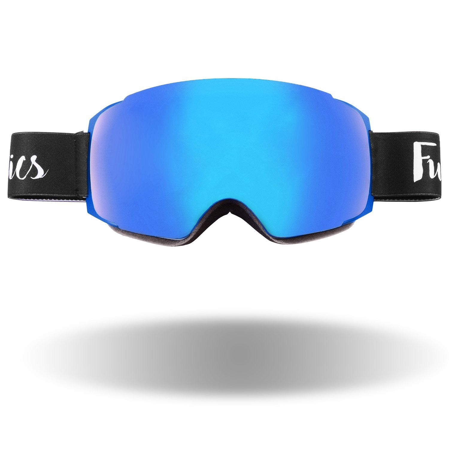 blue snow goggles