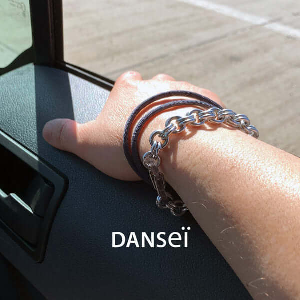 DANSEI Bracelet chaine pour homme en aluminium