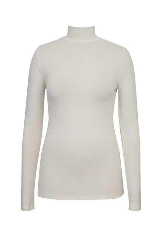 Ribbed Turtleneck Long Sleeve - White – Pink Tartan