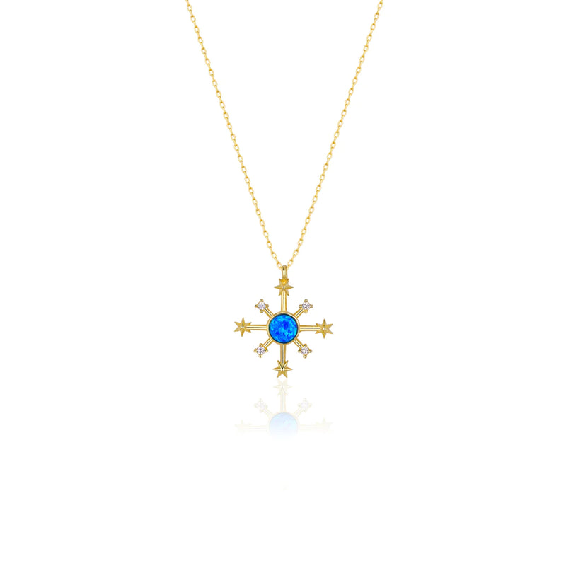 Chakarr - Blue Opal Starburst Necklace - prodottihaccp