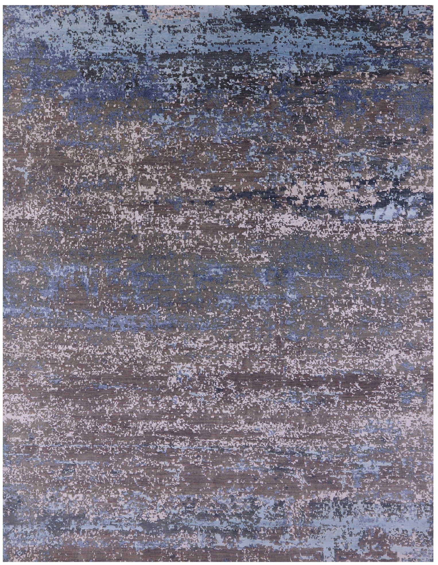 Abstract Contemporary Hand Knotted Wool Rug - 7' 11" X 10' 1"