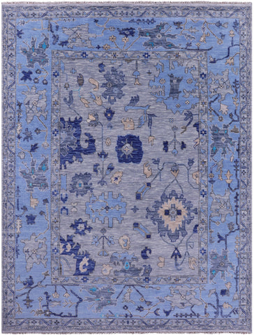 Grey Turkish Oushak Hand Knotted Wool Rug - 9' 0