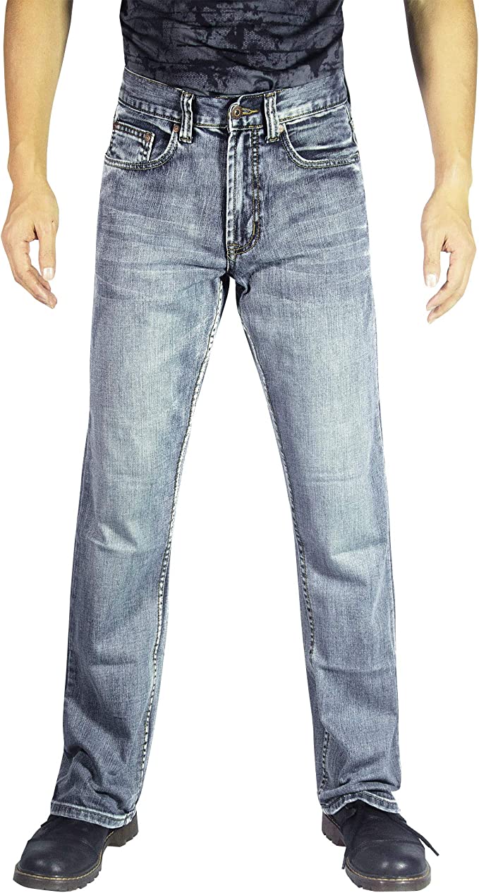 Flypaper Men's Bootcut Jeans Regular Fit Light Blue Wash 100% Cotton