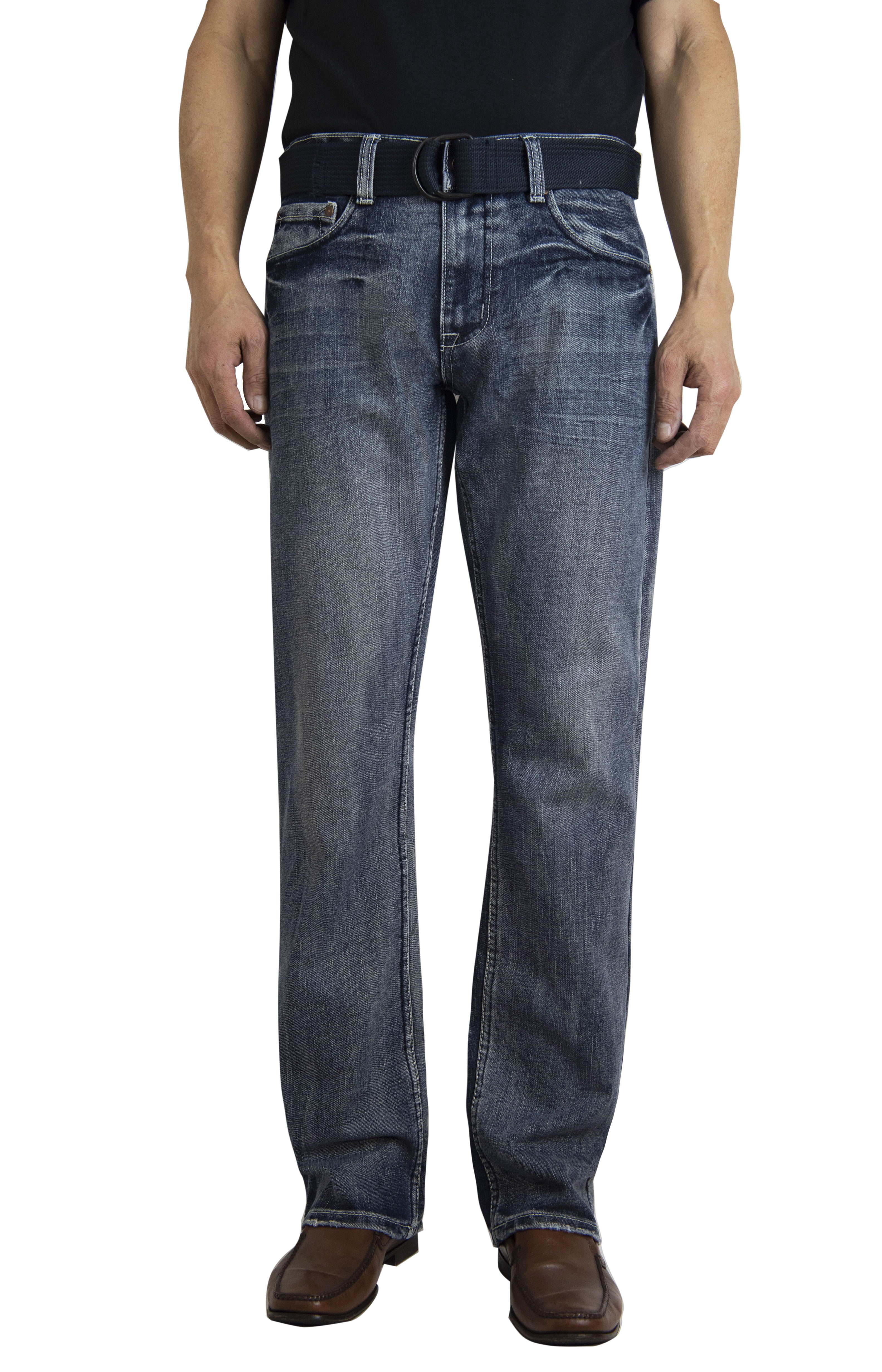 Flypaper Mens Straight Leg Regular FIT Fashion Jeans with Belt Light B
