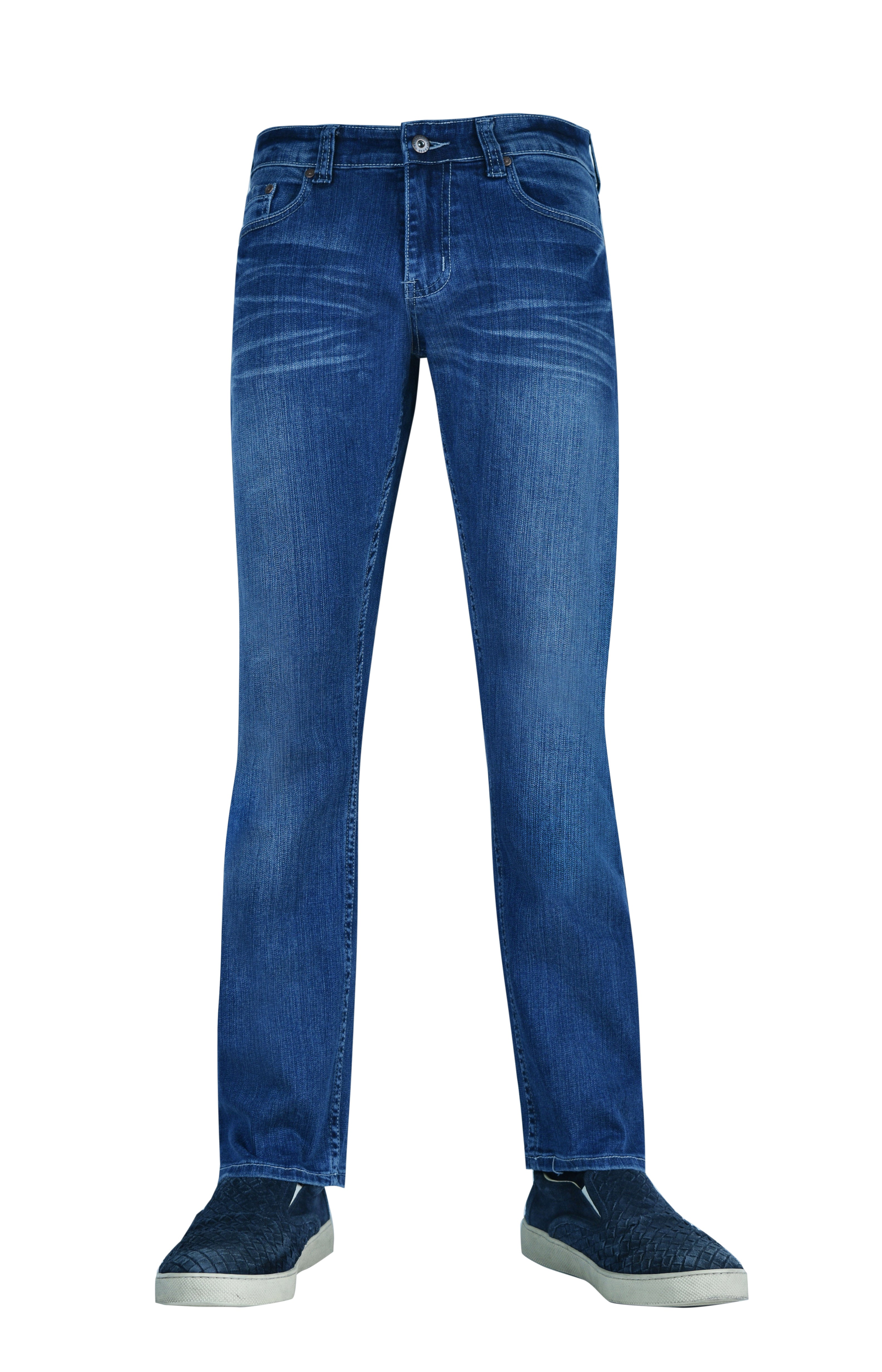 Mens Wash Fit JEANS Blue FLY Regular Stretch Sea Flypaper PAPER Jeans Leg | Medium Straight