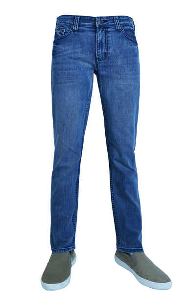 Flypaper Mens Slim Tappered Jeans Light Blue