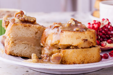 Plate of Pecan Butter stuffed French Toast