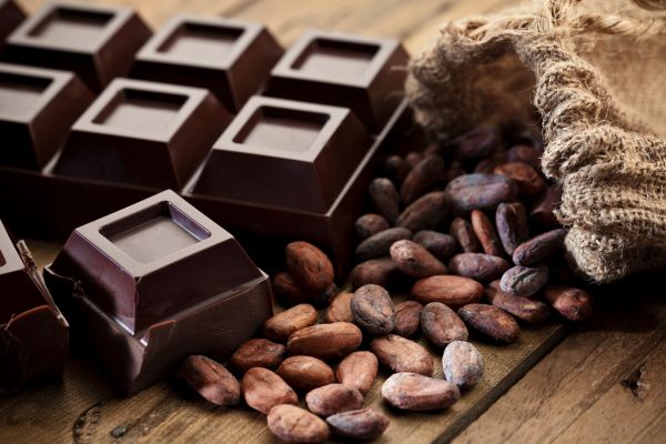 bulk chocolate with cacao beans