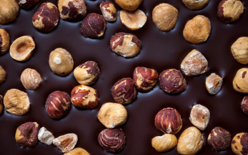 chocolate and hazelnuts mixed