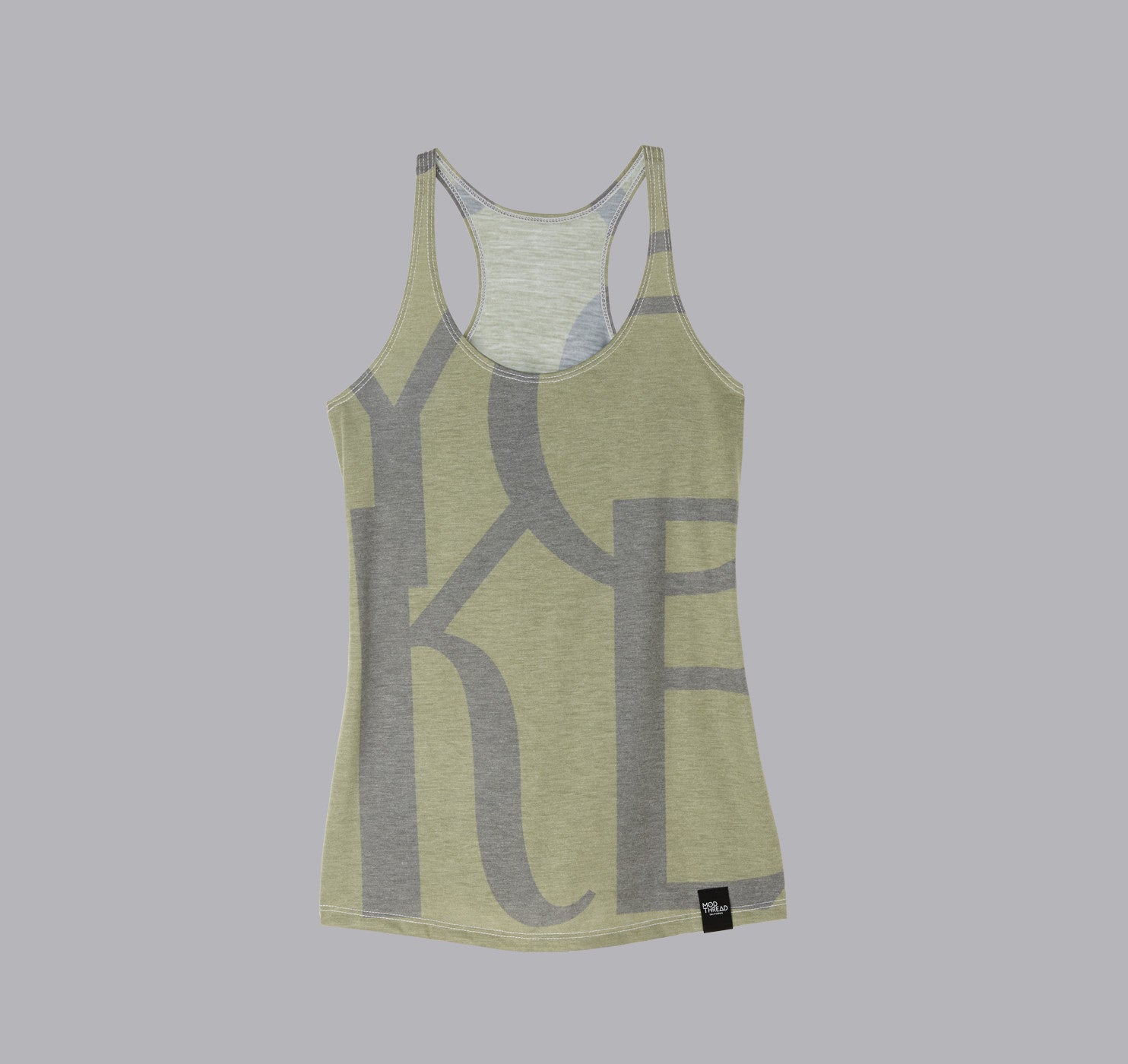 Womens Racerback Tank, The New Yorker in Olive - Mod Thread