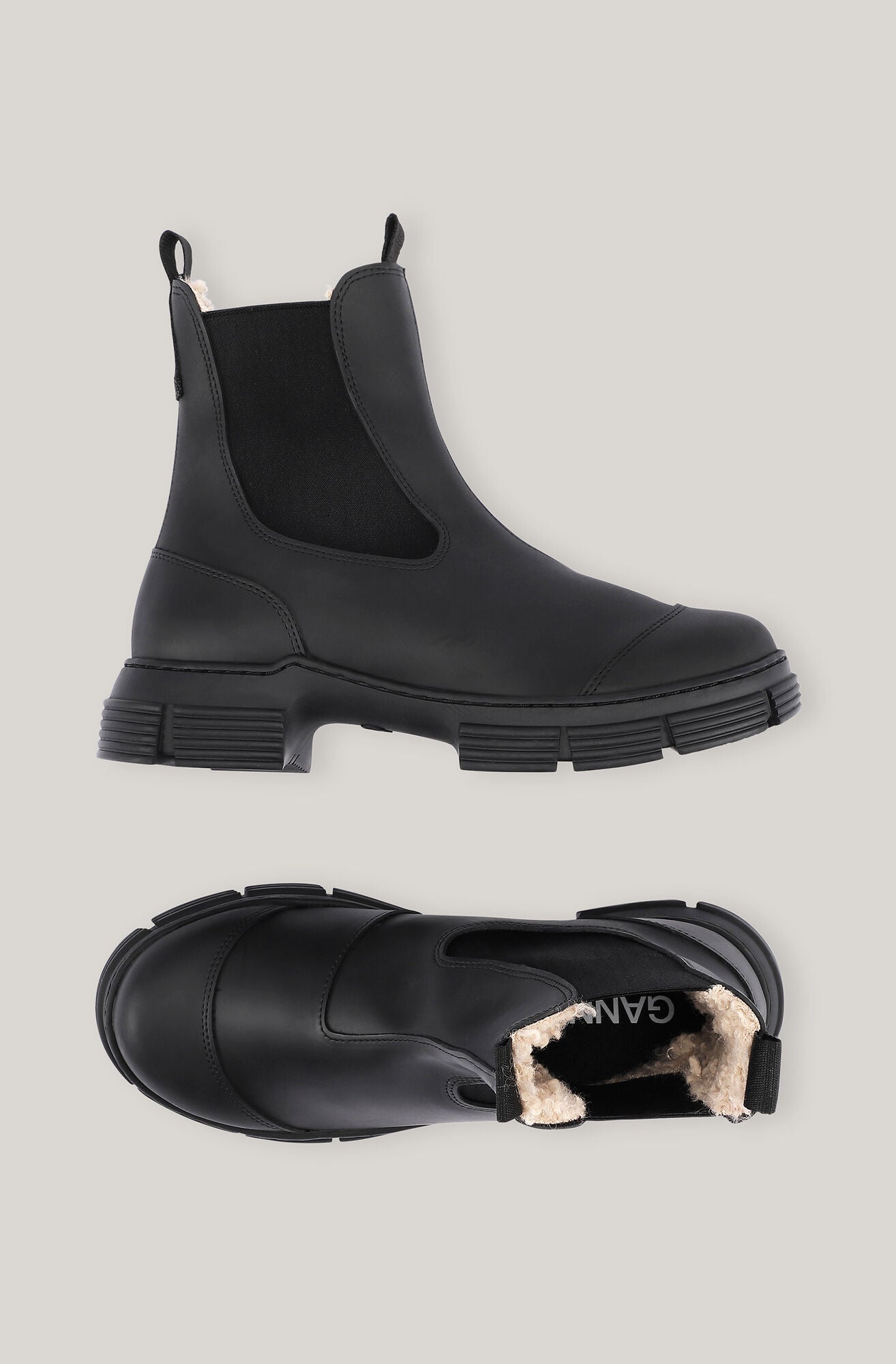 Recycled Rubber and Fur City Boot
