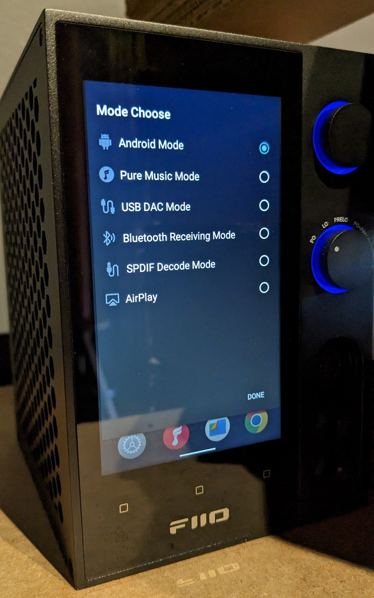 Fiio R7 menu