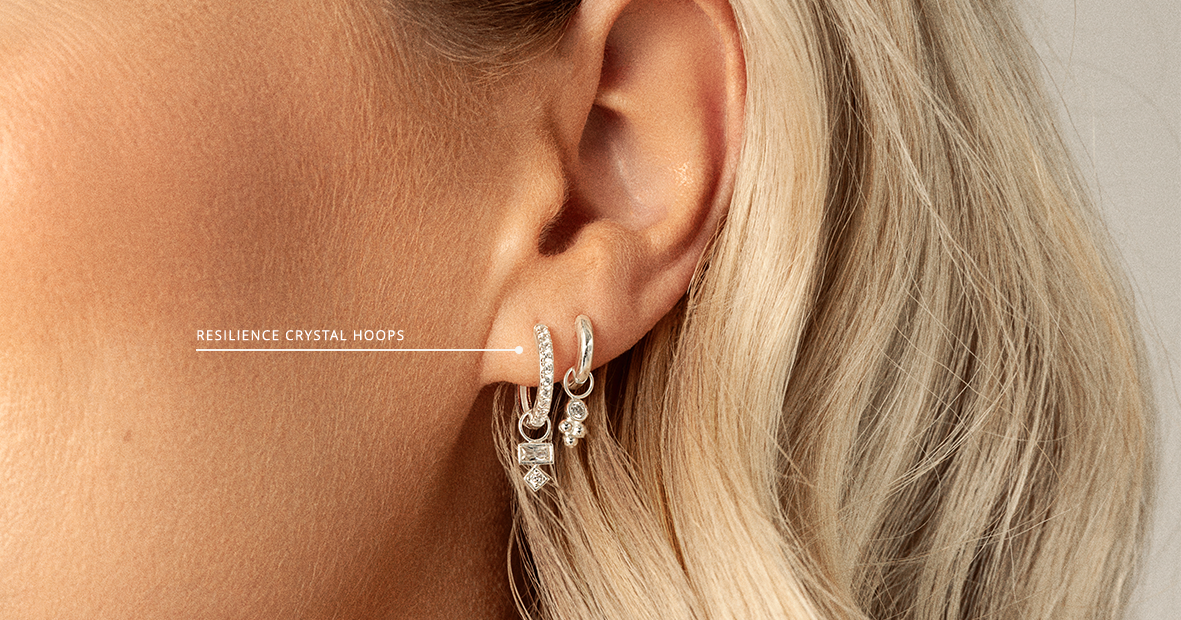 RESILIENCE CRYSTAL HOOPS