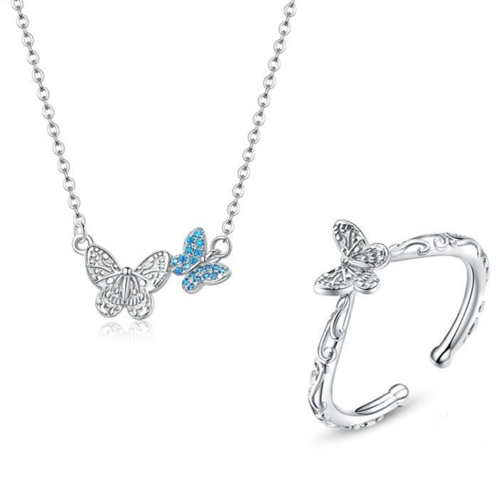 Jewelry Sets Butterfly Necklace Finger 