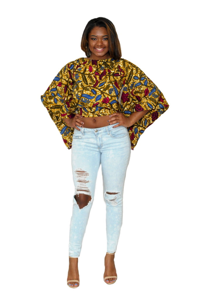 African Print Crop Corset In One Colour  The Azizi brand - Wholesale  African clothing and Dashikis