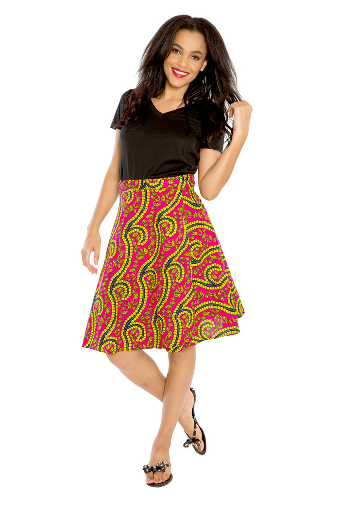 African Midi Skirt Suspender Skirt Fine and Fringe