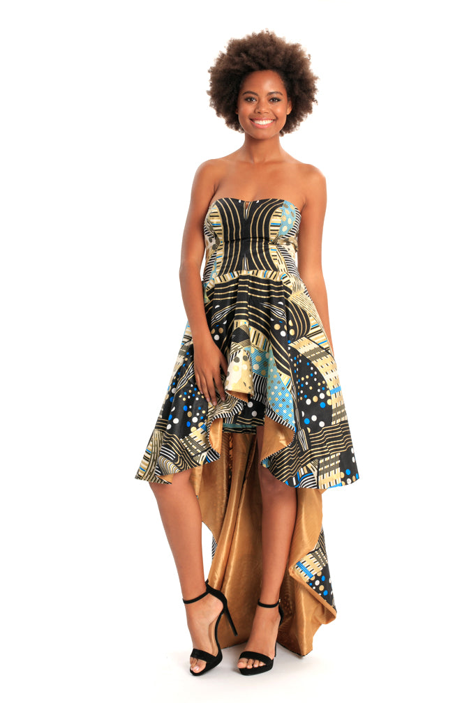 high low african print dresses