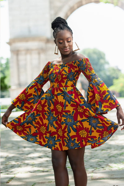 off shoulder dresses african print