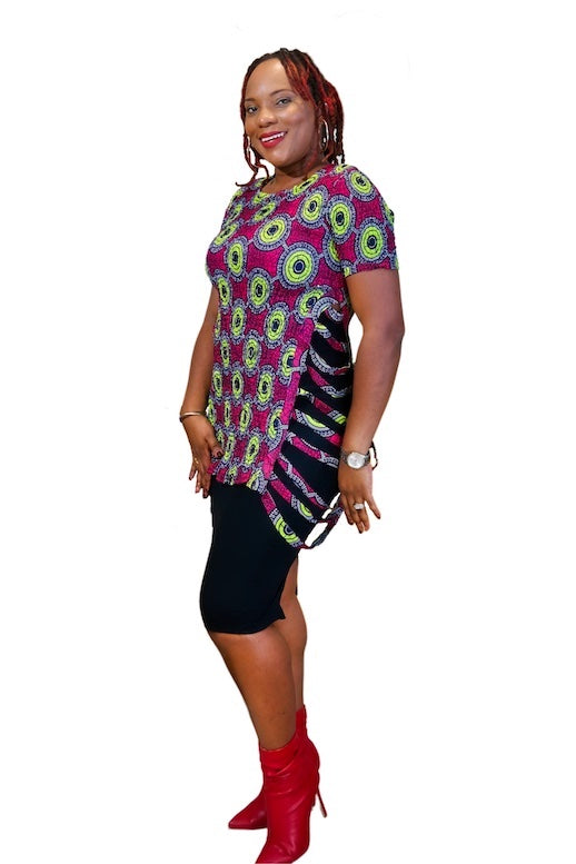 African Print Drawstring Fitted Bodycon Dress by aiesosa-fashion - Shor -  Afrikrea