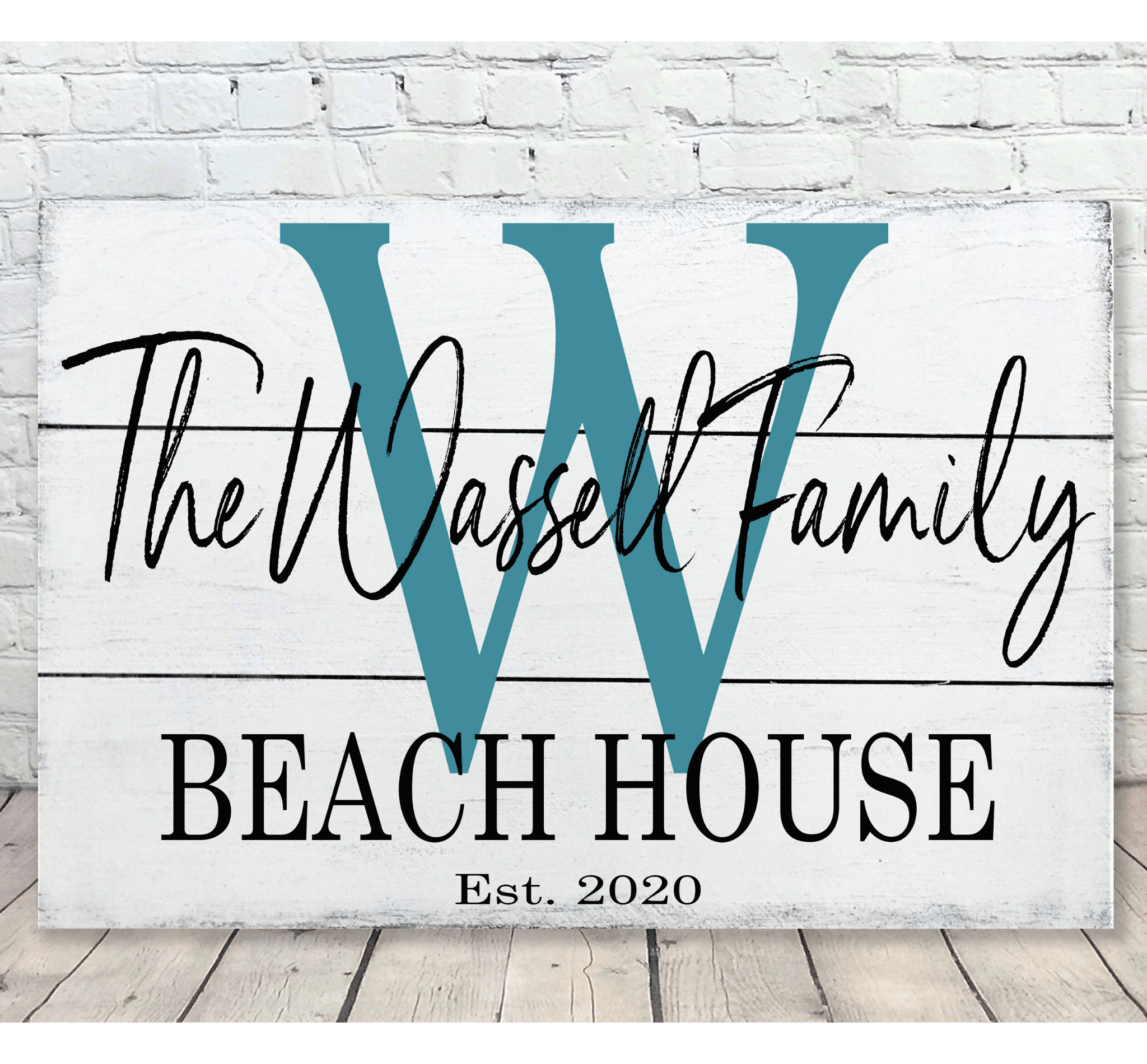 Home Décor Wreaths & Door Hangers Personalized Family Name Beach House