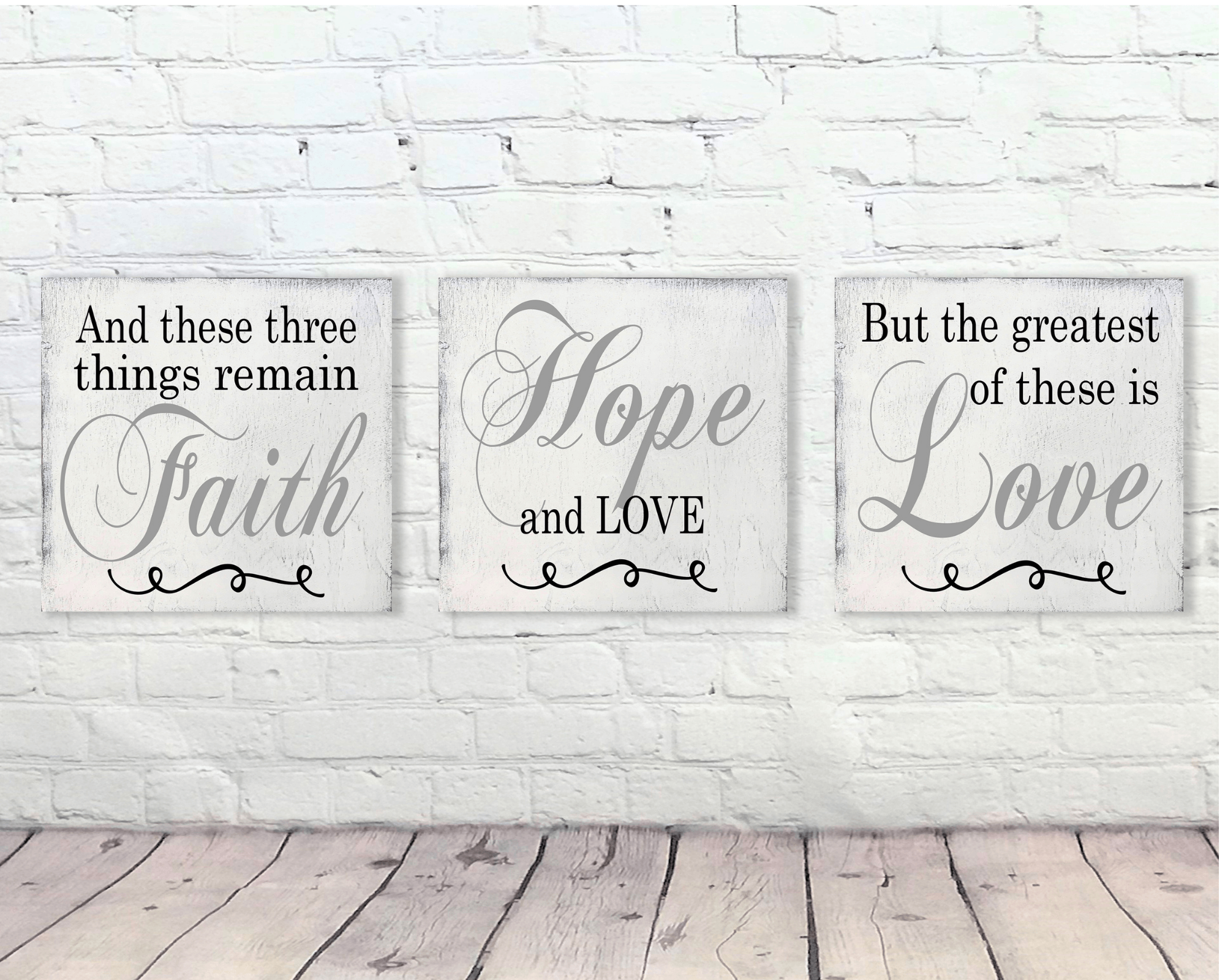 Faith Hope Love Wood Wall Art Rusticly Inspired Signs