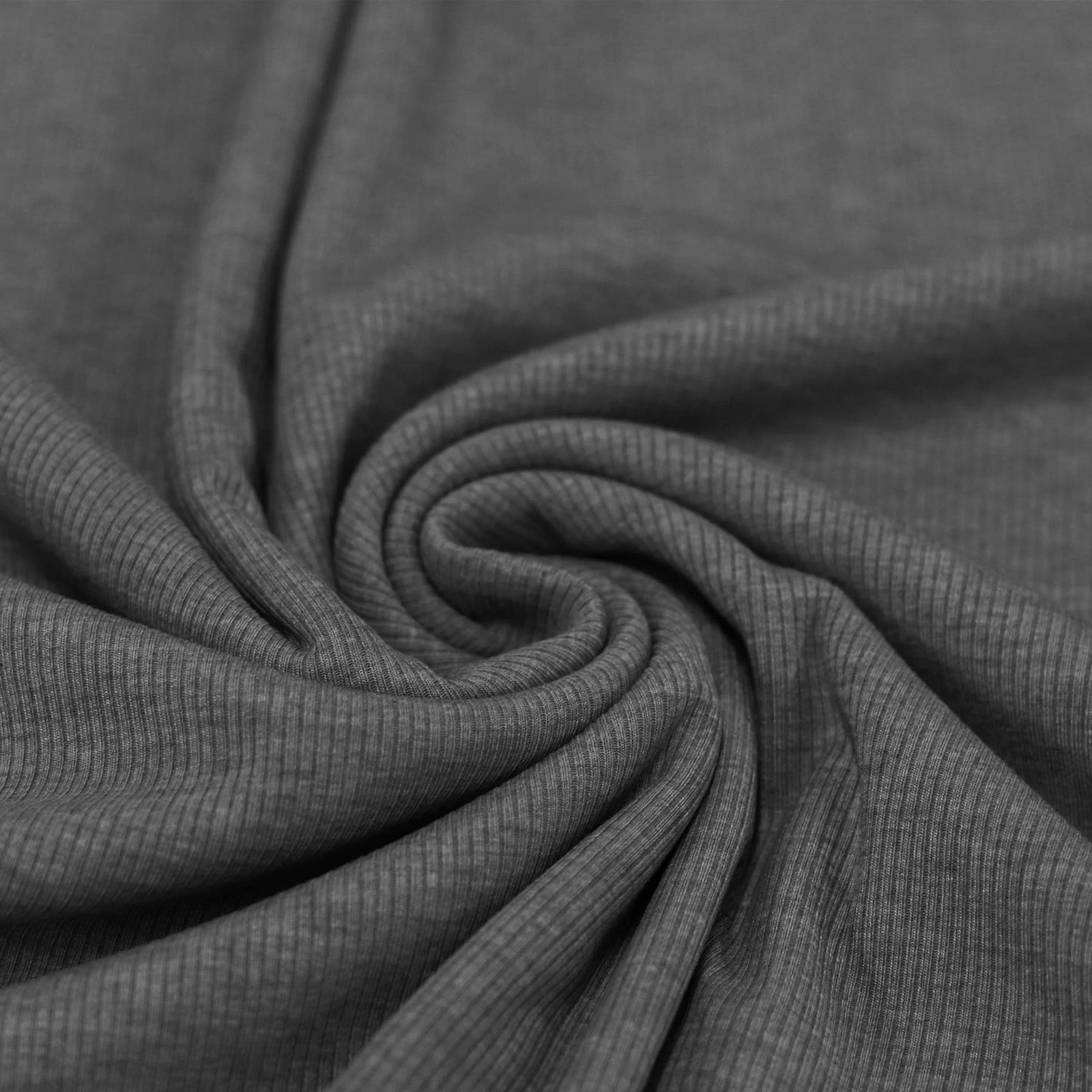 Rib Knit - Light Grey Melange - Thread Count Fabrics