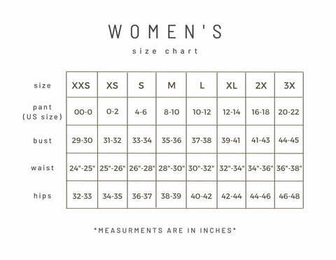 June Loop Women's Swimwear Size Chart