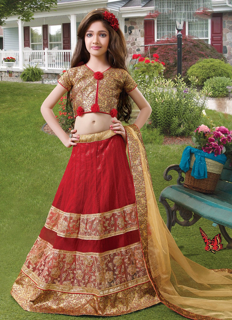 maroon golden lehenga choli