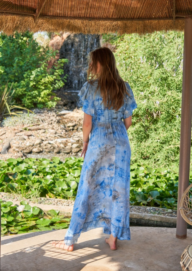 Rani Play Dress in Blue Molí Tie Dye - Hippy Chick Ibiza Boho Fashion