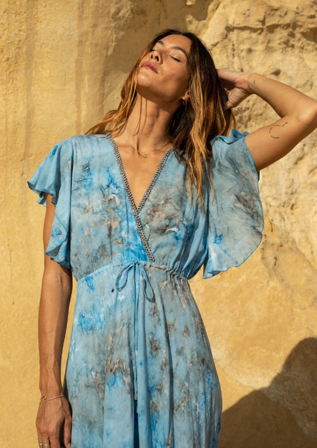 Rani Play Dress in Blue Molí Tie Dye - Hippy Chick Ibiza Boho Fashion