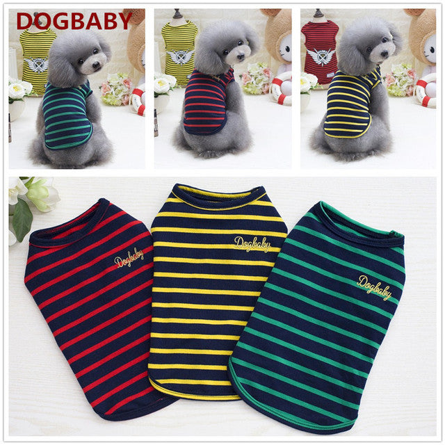 pet clothes puppy clothes pet clothing pet skirt pet vest three-color striped vest