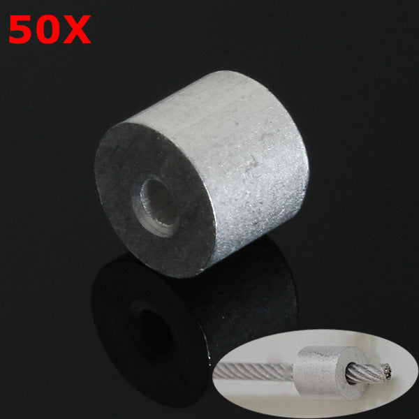 Rompin 100pcs/lot White Round Real Aluminum Tube Wire Pipe Crimp