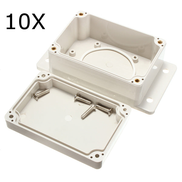 10pcs 100x68x50mm white plastic enclosure waterproof electronic case pcb box