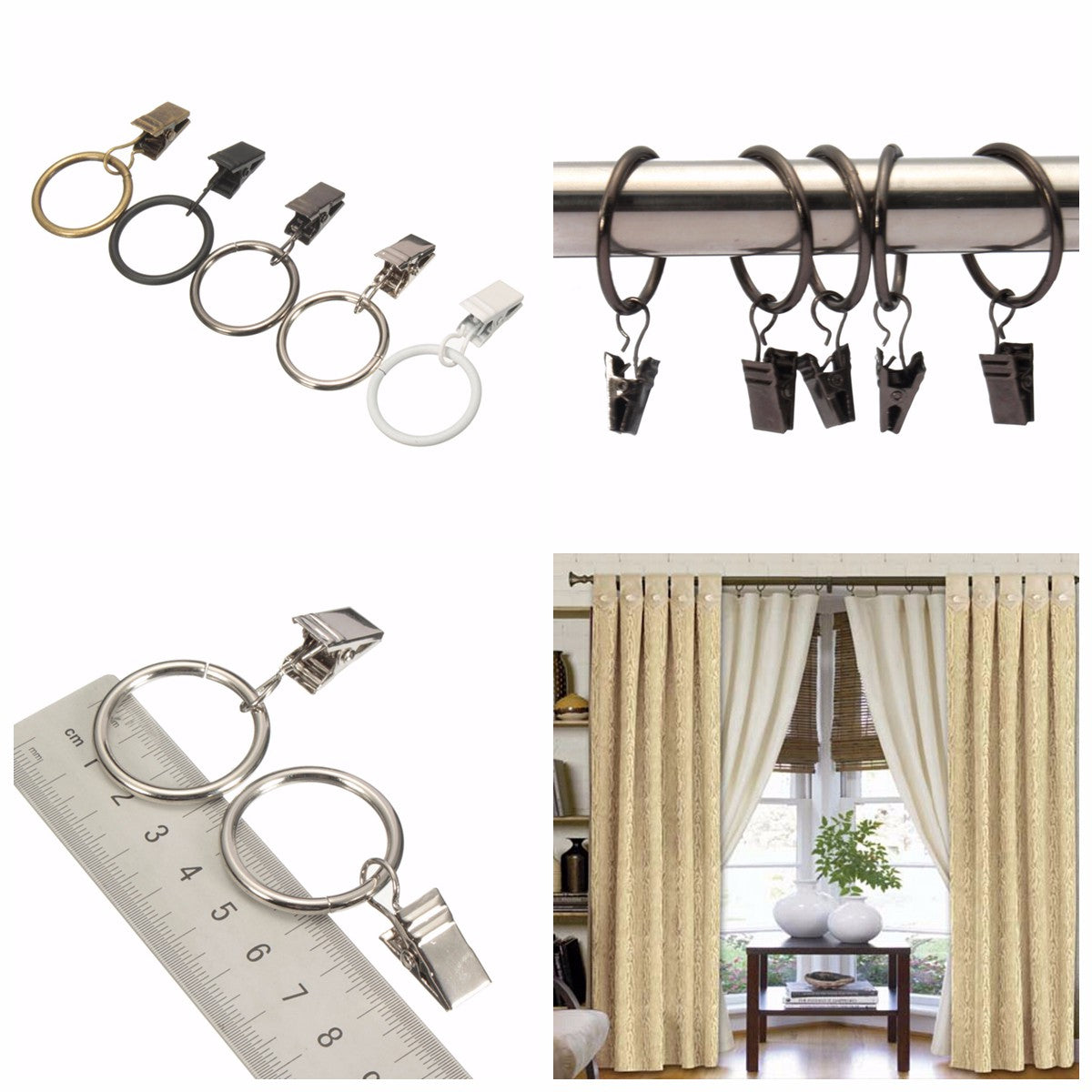 40Pcs Metal Window Bathroom Curtain Clips Rings Pole Rod Voile Drapery 25Mm Inner Diameter huismerk kopen in de aanbieding 40Pcs Metal Window Bathroom Curtain Clips Rings Pole Rod Voile Drapery 25Mm Inner Diameter huismerk kopen in de aanbieding
