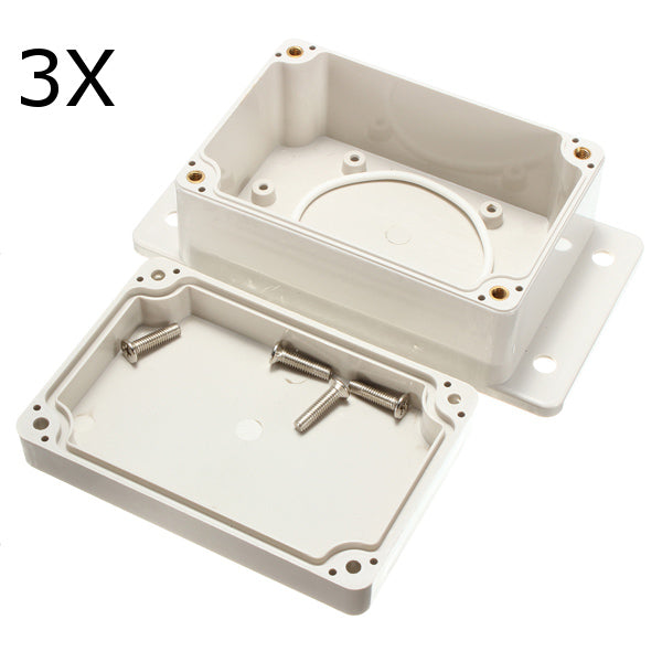 3pcs white plastic waterproof electronic case pcb box 100x68x50mm