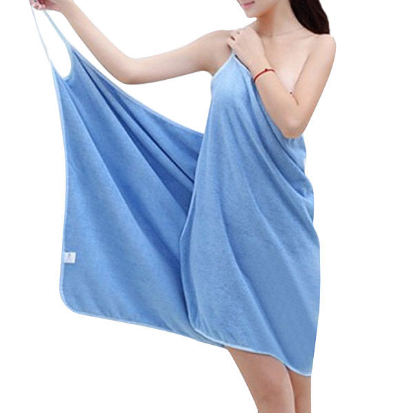 honana bx-910 soft shoulder straps lady wearable bath towel beach cloth beach spa bathrobe bath skirt