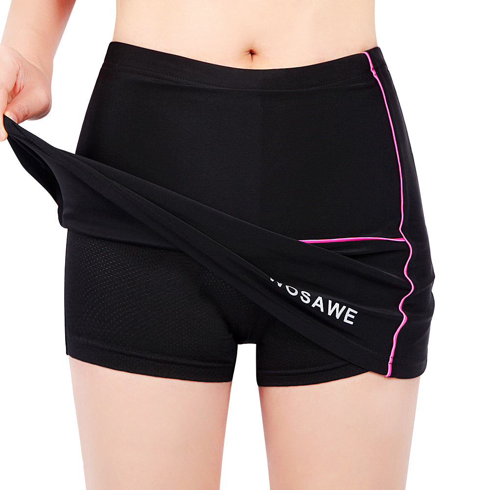 wosawe women's mini skirt mtb bicycle shorts with skirt breathable silicone pad for cycling riding