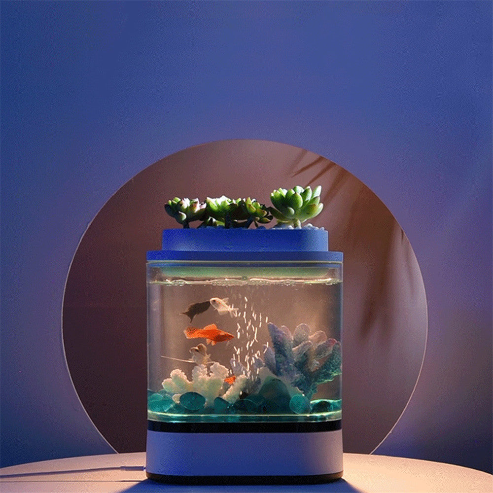 Аквариум xiaomi geometry mini lazy fish tank usb hf jhyg005 обзор