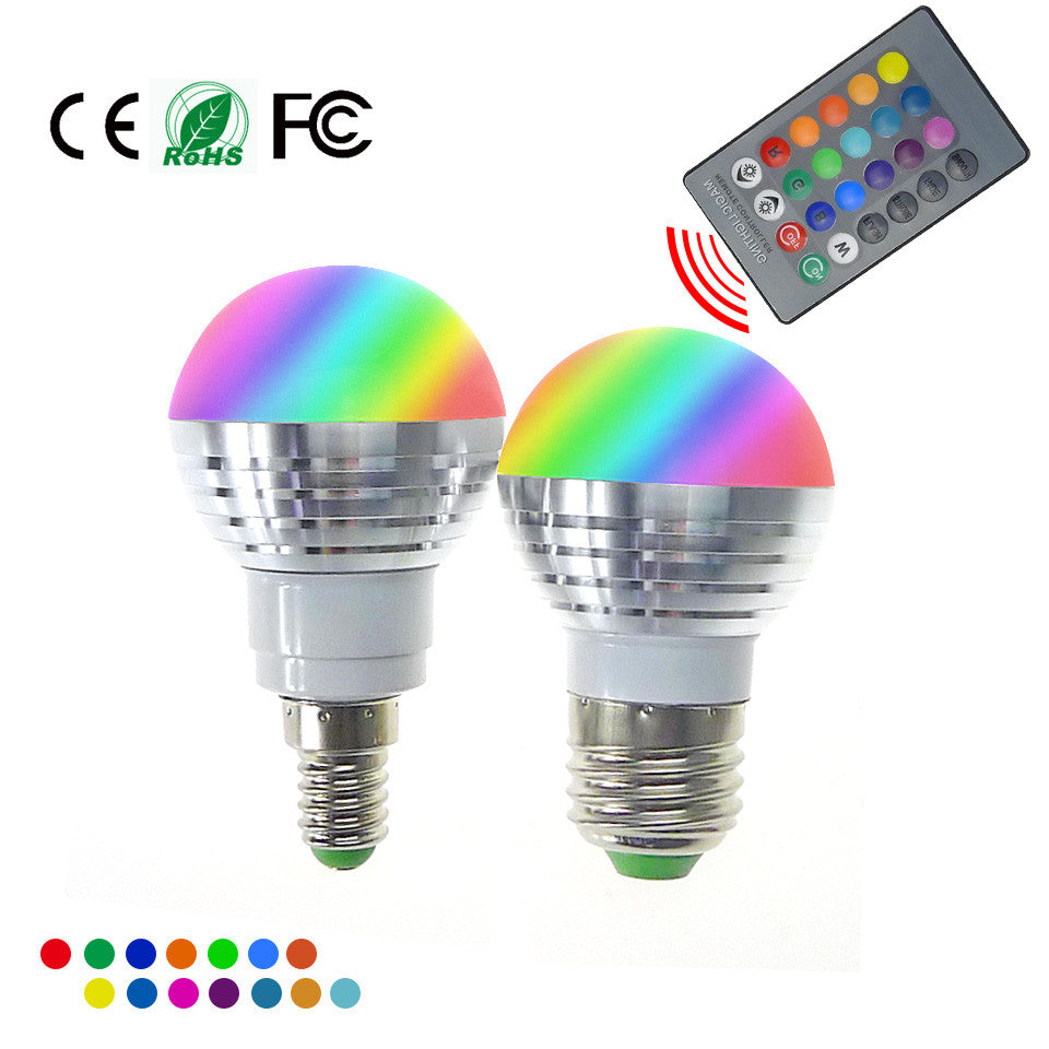 led rgb lamp e27/e14 /16 kleuren/afstandsbediening