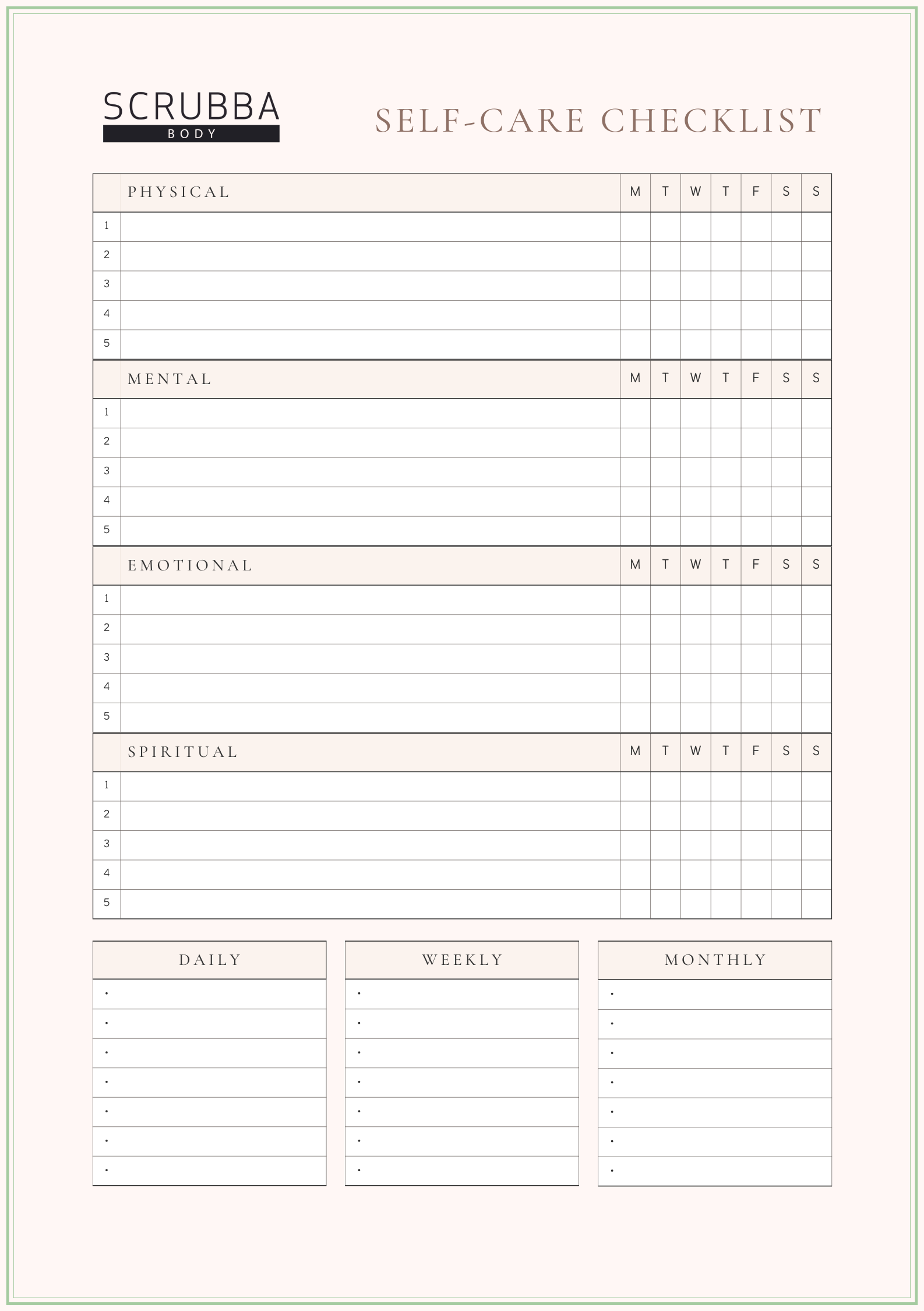 Self-Care Planner 4