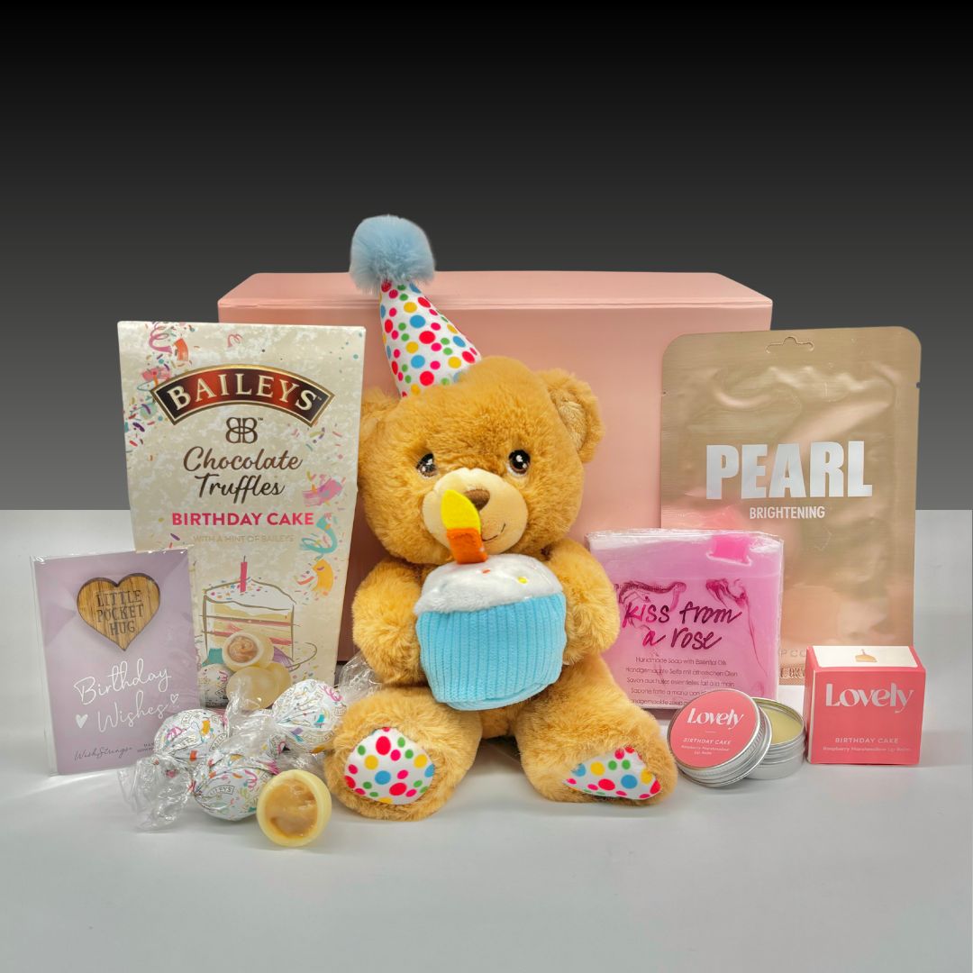Birthday Wishes Treatbox Gift Hamper with Rose Handmade Soap, Teddy & Pamper Gifts -  Birthday Gifts