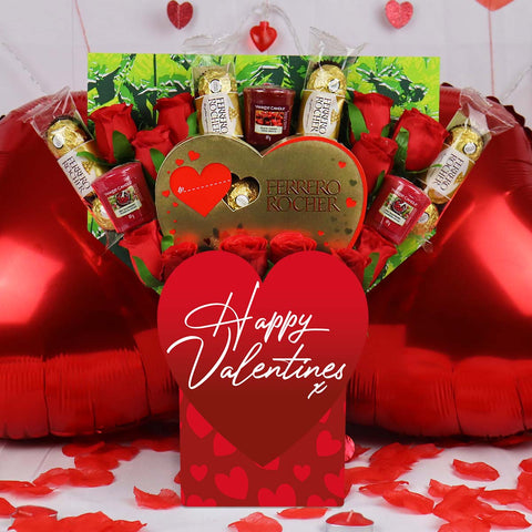 Der Valentine's Bouquet von Yankee Candle und Ferrero Chocolate Heart