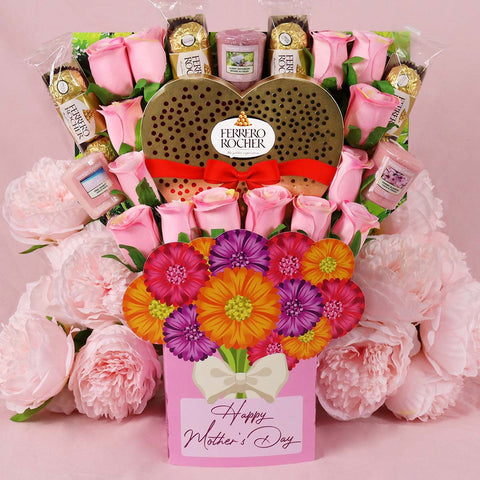 The Yankee Candle and Ferrero Chocolate Heart Mother’s Day Bouquet